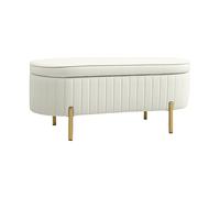 POUF HOMCOM IT831-930V00CW - panca contenitore ovale imbottita in velluto, gambe dorate