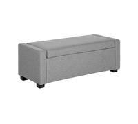 HOMCOM Panca Fondoletto con Vano Contenitore, Cassapanca di Design, Panca Imbottita in Tessuto Grigio, 120x50x44cm