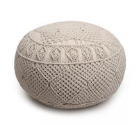 Pouf imbottito in tessuto cotone 40x40x40 cm con design versatile e compatto