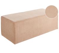 Pouf imbottito moderno in velluto a coste con pattern solido accento beige Vinit
