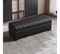 Pouf imbottito per camera da letto e ingresso, in legno e pelle, con scomparto versatile, 120 cm, soluzione di archiviazione per qualsiasi spazio