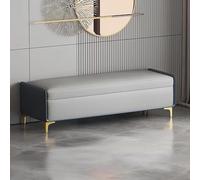 Pouf imbottito per camera da letto, gambe dorate, panca da ingresso, soggiorno, ottomana, sedile alla fine del letto, soluzione elegante per la decorazione della casa