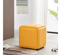 Pouf impilabile 5 in 1 con ruote, versatile poggiapiedi in poliuretano e soluzione per sedute per soggiorno e sala da pranzo, design compatto, 35 x 35 x 35 cm, perfetto per piccoli spazi