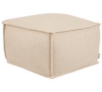 Pouf in cotone beige imbottito con EPS di forma quadrata 50 x 50 cm Sherali