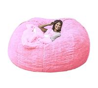 Pouf in finta pelliccia di peluche, rotondo, morbido, per soggiorno, camera da letto e uso esterno, seduta comoda e confortevole