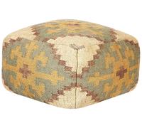 Pouf in iuta in stile etnico multicolore 50 x 50 cm Saron