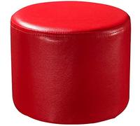 Pouf in pelle marrone - poggiapiedi in legno massello per soggiorno, tavolino da caffè, piccola panchina - elegante e durevole decorazione per la casa