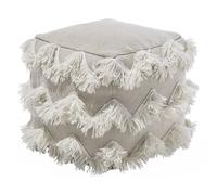 Pouf in tessuto beige 44 x 45 cm Nashik