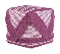 Pouf in tessuto beige e rosa 47 x 49 cm Kochi