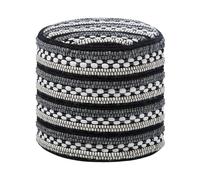 Pouf in tessuto bianco/nero 41 x 41 cm Guntur