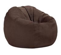 Pouf in Velluto a Coste Senza Imbottitura, Poltrona a Sacco, Pouf da Salotto, Angolo, Gioco, Film per Il Relax All'aperto e al Chiuso(Coffee,D80cm-2.6ft-Cover)