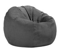 Pouf in Velluto a Coste Senza Imbottitura, Poltrona a Sacco, Pouf da Salotto, Angolo, Gioco, Film per Il Relax All'aperto e al Chiuso(Dark Grey,D90cm-3ft-cover)