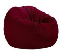 Pouf in Velluto a Coste Senza Imbottitura, Poltrona a Sacco, Pouf da Salotto, Angolo, Gioco, Film per Il Relax All'aperto e al Chiuso(Wine Red,D80cm-2.6ft-Cover)