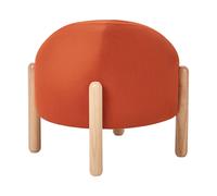 Pouf in velluto arancione con gambe in legno Helen