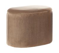 Beliani Pouf in velluto beige con contenitore