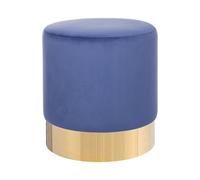 Pouf in velluto blu Sophia