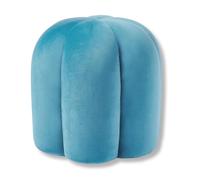 Pouf in velluto Cali blu pouf poggiapiedi