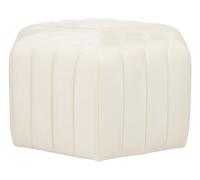 Pouf in Velluto Color Bianco Crema 29 x 53 x 48 cm Forma Esagonale Murietta