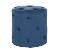 Beliani Pouf in velluto color blu scuro