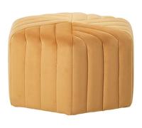 Pouf in Velluto Color Giallo Senape 29 x 53 x 48 cm Forma Esagonale Murietta