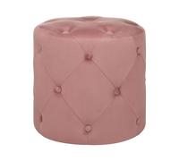 Beliani Pouf in velluto color rosa
