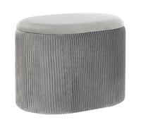 Beliani Pouf in velluto grigio chiaro con contenitore