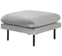 Pouf in Velluto grigio con Gambe Nere 70 x 70 cm Vinterbro