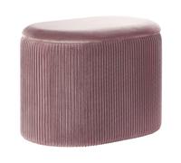 Beliani Pouf in velluto rosa con contenitore