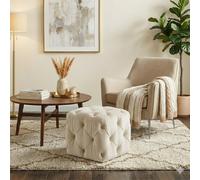 Pouf in velluto, velluto quadrato in velluto grigio di alta qualità per un po...