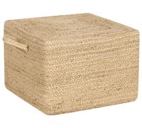 Pouf iuta naturale e beige 45 x 45 cm DHADAR