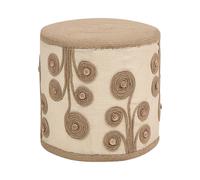 Pouf juta bianco e beige DIMAN