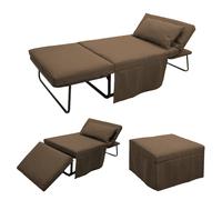 Pouf lettino pieghevole 75X75X43 cm Beny imbottito TESSUTO sfoderabile