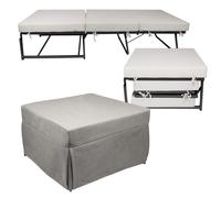 Pouf Letto Brandina con Materasso Pieghevole 78x78x47 cm Avalli Contract Beige