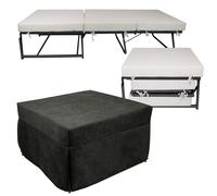 Pouf Letto Brandina con Materasso Pieghevole 78x78x47 cm Avalli Contract Grigio