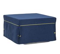 Pouf letto brandina pieghevole 80x80 cm BIN con tessuto Blu
