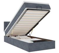 Pouf letto multifunzionale salvaspazio in velluto grigio scuro con