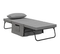 Pouf Letto Pieghevole Multiuso 4 In 1 Con Schienale Reclinabile A 5 Livelli, Grigio