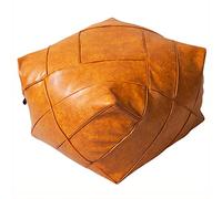 Pouf marocchino non imbottito in pelle, sgabello ottomano quadrato, copertura moderna per poltrona a sacco, poggiapiedi soluzione portaoggetti