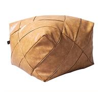 Pouf marocchino non imbottito in pelle, sgabello ottomano quadrato, copertura moderna per poltrona a sacco, poggiapiedi soluzione portaoggetti