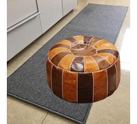 Pouf marocchino per poggiapiedi in pelle Boho PU Pouf contenitore per la