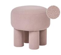 Beliani Pouf moderno completamente imbottito rivestimento in bou eige