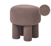 Beliani Pouf moderno completamente imbottito rivestimento in bouclé marrone