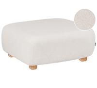 Beliani Pouf moderno in tessuto bouclè modulo divano rettangolare imbottito, gambe in legno idrorepellenti bianco sporco