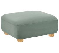 Pouf moderno in tessuto, modulo divano rettangolare imbottito, gambe in legno id