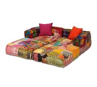 VIDAXL - Divano Letto Modulare A 2 Posti In Tessuto Patchwork