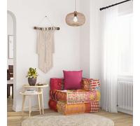 Pouf Modulare con Cuscino in Tessuto Patchwork