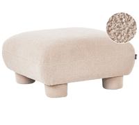 Pouf modulare singolo a profilo ribassato in bouclé beige Mjalbi