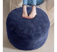 Pouf ottomano con contenitore, poggiapiedi rotondo e soffice, con imbottitura in memory foam, motivo scozzese verde per soggiorno