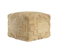 Pouf Ottomano Cubo Quattrofoil In Miscela Di Juta Naturale 18"