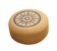 Pouf ottomano da esterno, 50 cm, impermeabile, in rattan, cuscino da pavimento in tatami, aggiunge comfort costiero, cuscino da pavimento in iuta intrecciata a mano, per patio, giardino, soggiorno